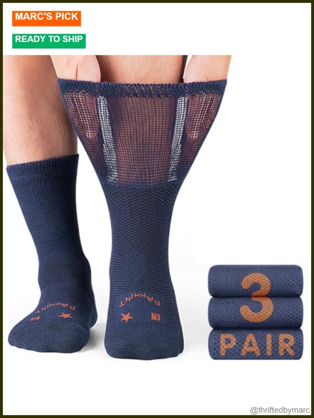 Merino Wool Diabetic Socks Thick Warm Loose Fit Non Binding Wide Feet Soft